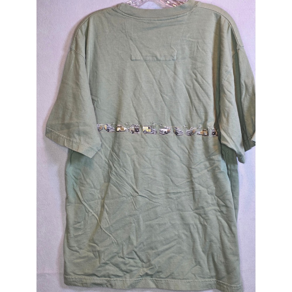 Newport Blue Mens Sage Green Woodie Wagon Surf Car Graphic T-Shirt Large - Picture 8 of 8